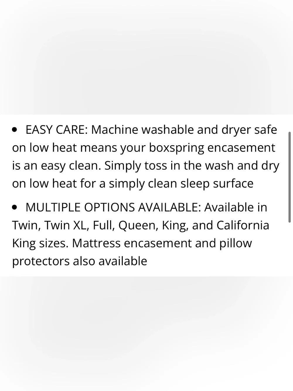 WHITE Box Spring Encasement Zippered & Waterproof Complete Protection FULL